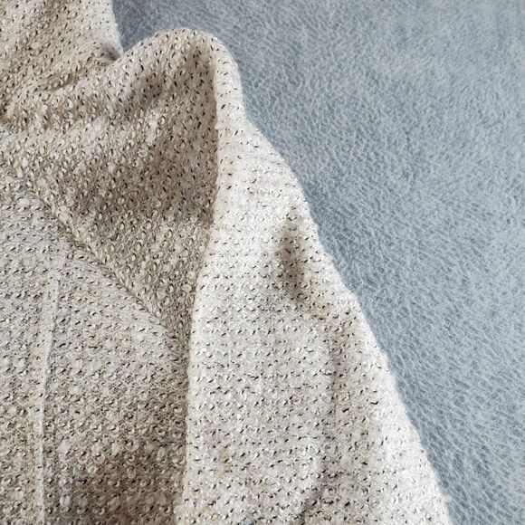 Maurices Sweater Women 7 Cream Metallic Sparkle Knit Faux Fur Cowl Neck Pullover - Picture 6 of 10